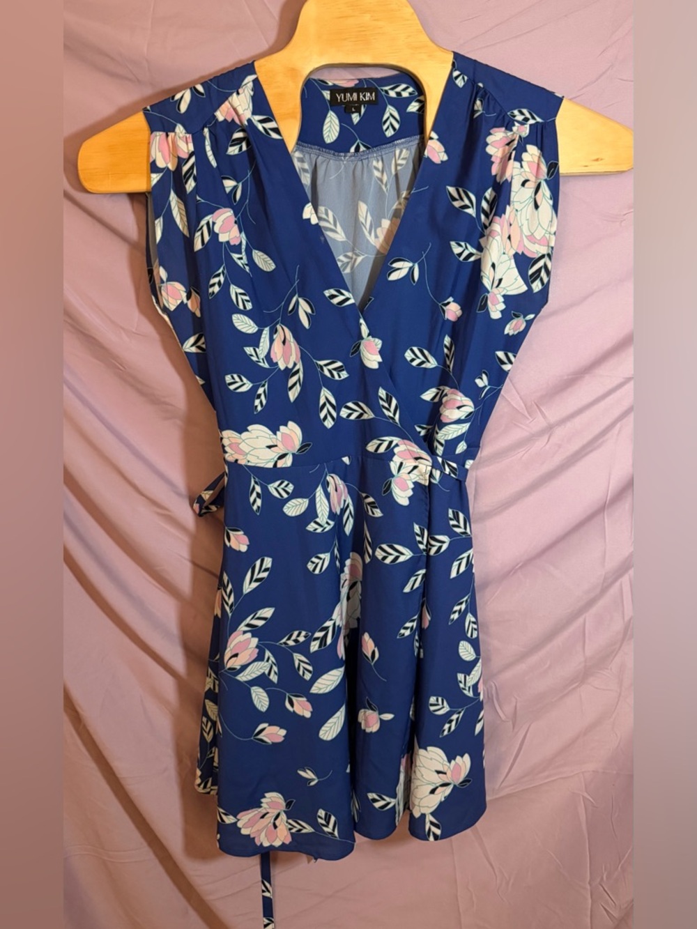 Yumi Kim Royal Blue Floral Blouse with Pink & Mint Accents